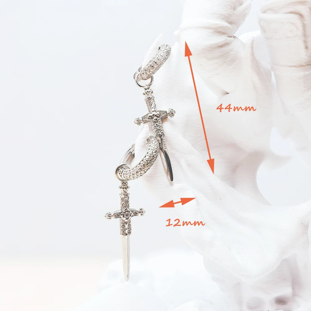 Cross Hoop Earrings