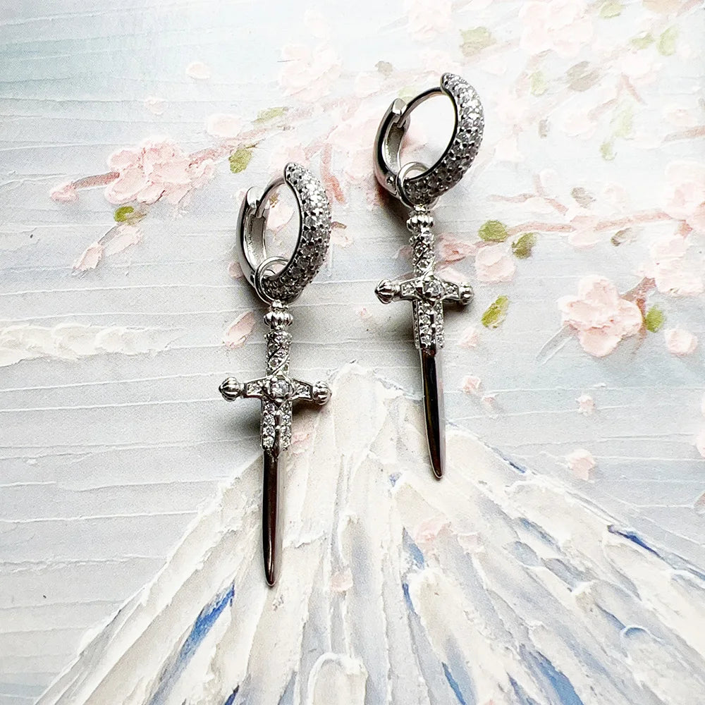 Cross Hoop Earrings