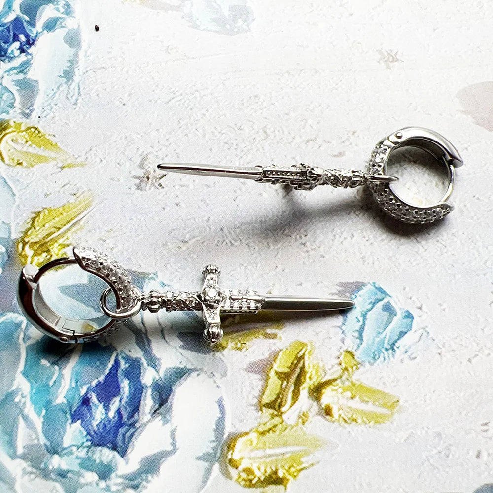 Cross Hoop Earrings